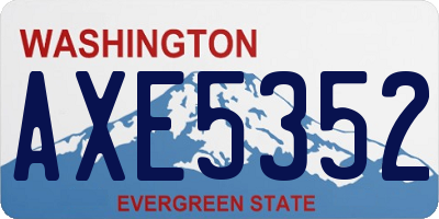 WA license plate AXE5352