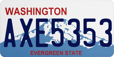 WA license plate AXE5353