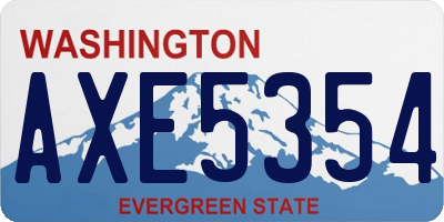 WA license plate AXE5354