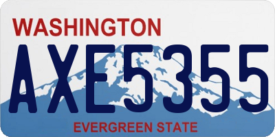 WA license plate AXE5355