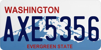WA license plate AXE5356