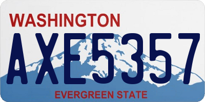 WA license plate AXE5357