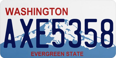 WA license plate AXE5358
