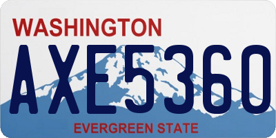 WA license plate AXE5360