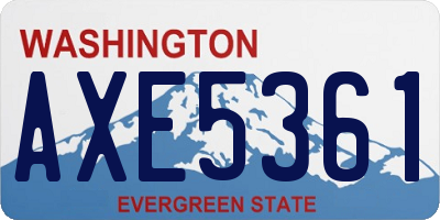 WA license plate AXE5361