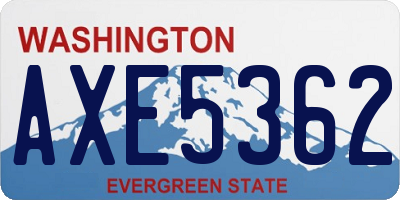 WA license plate AXE5362