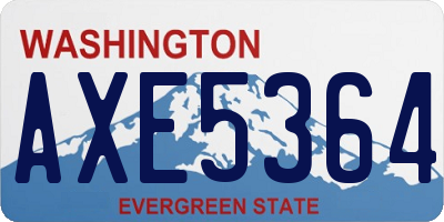 WA license plate AXE5364