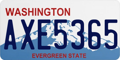 WA license plate AXE5365