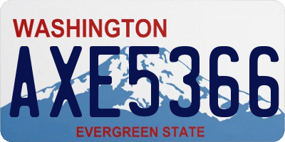 WA license plate AXE5366