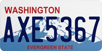 WA license plate AXE5367