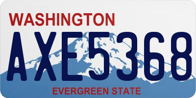 WA license plate AXE5368