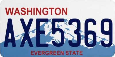 WA license plate AXE5369