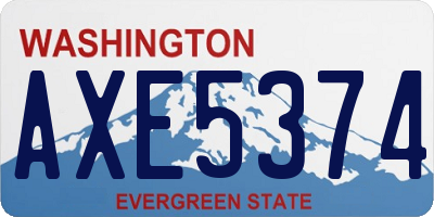 WA license plate AXE5374