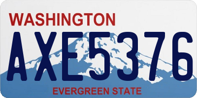 WA license plate AXE5376