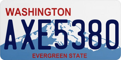 WA license plate AXE5380
