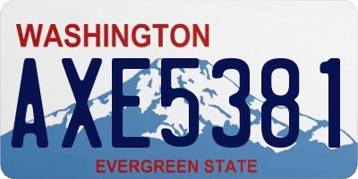 WA license plate AXE5381