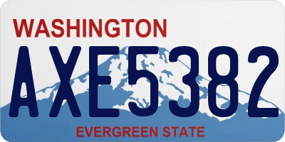 WA license plate AXE5382