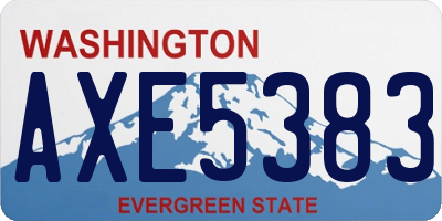 WA license plate AXE5383