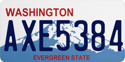 WA license plate AXE5384