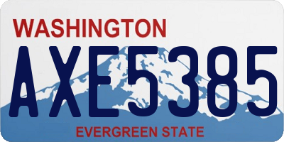 WA license plate AXE5385