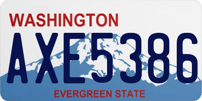 WA license plate AXE5386