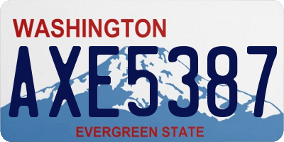 WA license plate AXE5387