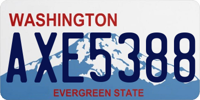 WA license plate AXE5388