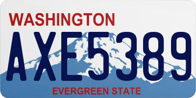 WA license plate AXE5389