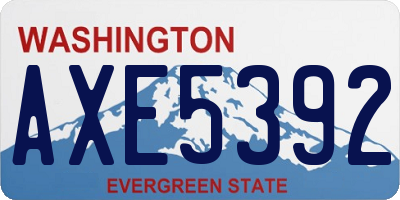 WA license plate AXE5392