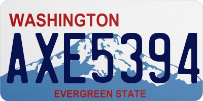WA license plate AXE5394