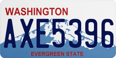 WA license plate AXE5396