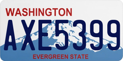 WA license plate AXE5399