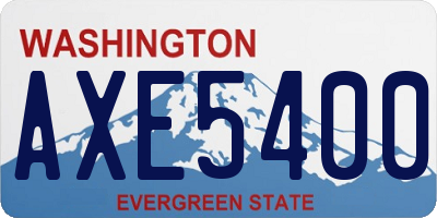 WA license plate AXE5400