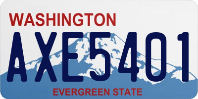 WA license plate AXE5401