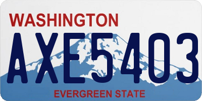 WA license plate AXE5403
