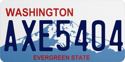 WA license plate AXE5404