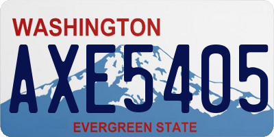 WA license plate AXE5405