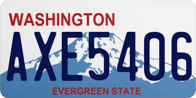 WA license plate AXE5406