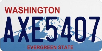 WA license plate AXE5407
