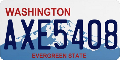 WA license plate AXE5408