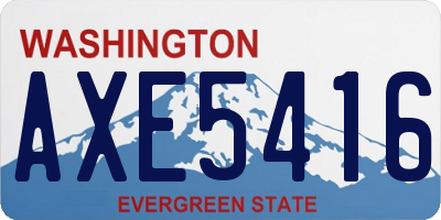 WA license plate AXE5416