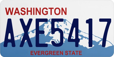 WA license plate AXE5417