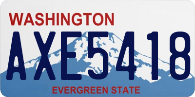 WA license plate AXE5418