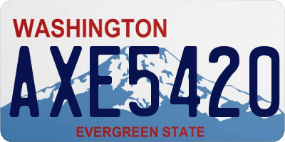 WA license plate AXE5420