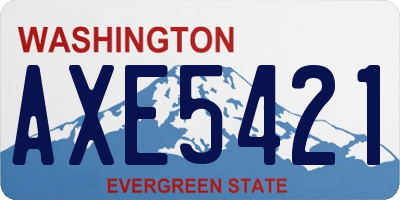 WA license plate AXE5421