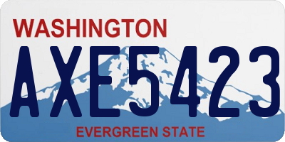 WA license plate AXE5423
