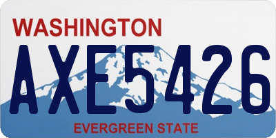 WA license plate AXE5426
