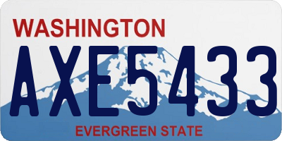 WA license plate AXE5433