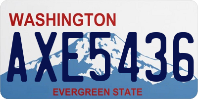 WA license plate AXE5436