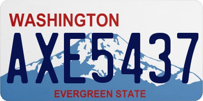 WA license plate AXE5437